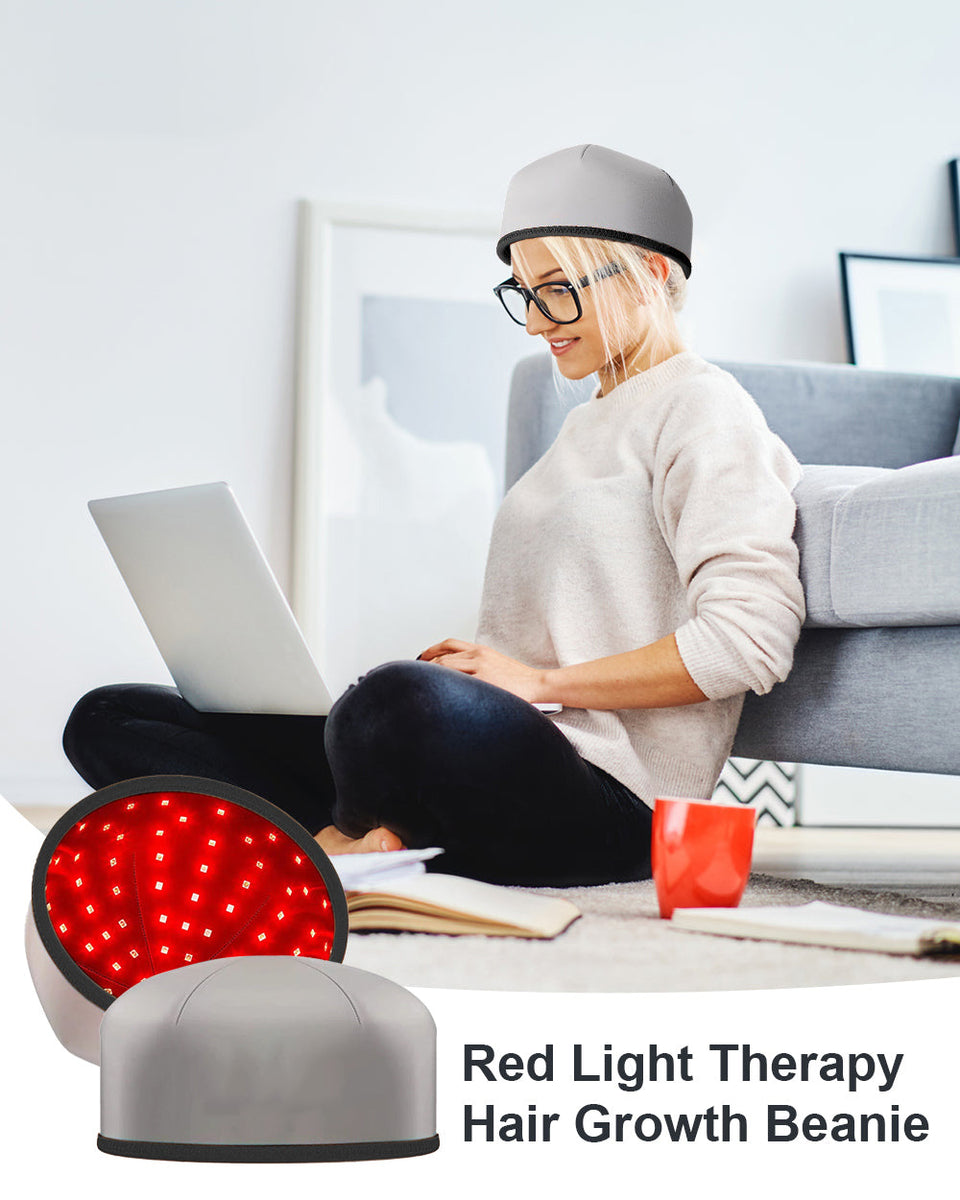 red light therapy hair growth beanie