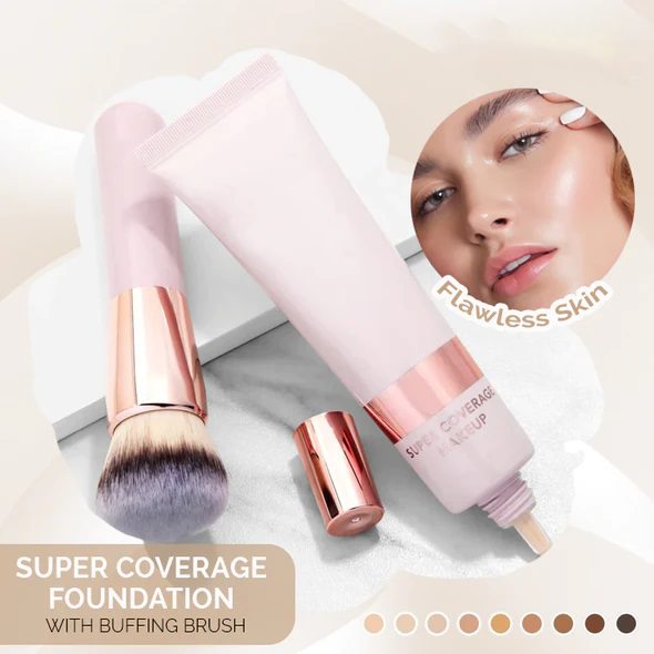 Super Coverage Foundation With Buffing Brush
